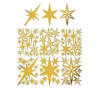 Fellflying Decorazione Murale Stella Specchio | 78 Pezzi Ornamento 3D Rimovibile | Adesivi Decorativi Murali | Per Camera Da Studio Soggiorno Natale Dormitorio Appartamento Vacanza Compleanno Festa