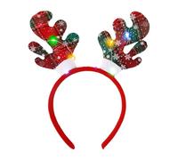 Fellflying Fascia natalizia luminosa, fasce natalizie luminose | Cerchietto per capelli con foto di Natale dei cartoni animati,Simpatico cerchietto per capelli con foto di Natale, copricapo per le