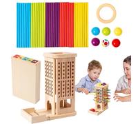 Fellflying Gioco da Tavolo con Bastoncini da Impilare | Giocattoli in Legno per Sviluppare la Motricità Fine,Attività in Legno Colorato per Sviluppo Cognitivo e Abilità Manuali Bambini 3-8 Anni,