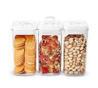 Felli Flip Tite - Contenitore per alimenti con coperchio, ermetico, 10,2 cm, con chiusura ad anello, impilabile, in acrilico, per dispensa, bancone della cucina, snack, chicchi di caffè, muesli