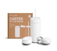 Fellow Carter Bundle (473,6 g, coperchio scorrevole, coperchio freddo con cannuccia), bianco opaco