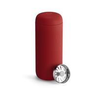 Fellow Carter Move - Tazza da viaggio con isolamento sottovuoto in acciaio inox per caffè e tè, con interno in ceramica e paraspruzzi, colore: rosso, 453,6 g
