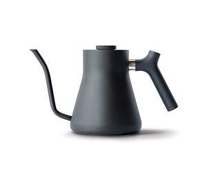 Fellow Stagg │ Bollitore da piano cottura per caffè e tè - Teiera a collo d'oca con beccuccio di precisione e termometro incorporato, nero opaco, 1 litro