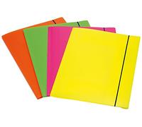 Fellowes Cartelle 3 lembi Shocking File 1028001 Fluo assortite Confezione 4 pezzi