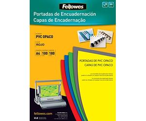 Fellowes-5100601 Portadas e destinati ad essere legati in PVC, opaco, formato A4 A4 rosso, 100 Pezzi