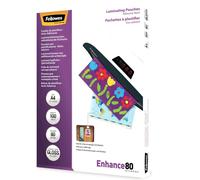Fellowes 53022 pellicola per plastificatrice 100 pz (Fellowes A4 80Mic Adhesive Backed Pouch 100pk) [53022] NEW
