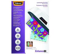 Fellowes 5302202 CF100POUCH ENHANCE80 A4 75M ADESIVE