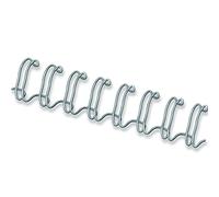 Fellowes 5327901 Dorsi Metallici per Rilegatura, 34 Fori, Passo 3:1, 10 mm, Confezione da 100 Pezzi, Silver