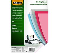 Fellowes 5376001 Copertine per Rilegatura in PVC Trasparente, Formato A4, 150 Micron, Confezione da 100 Pezzi