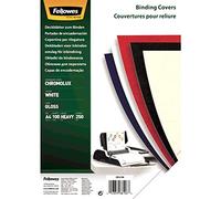 Fellowes 5378006 Copertine per Rilegatura Chromolux, Formato A4, Confezione da 100 Pezzi, Bianco