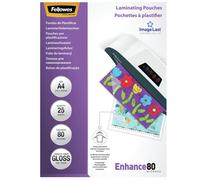 Pouches per plastificatrici Fellowes - 159473 Pouches per plastificare A4 di spessore 75 µm per lato con finitura lucida in confezione da 25 Pz.