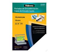 Fellowes 54775-Copertina per rilegatura in polipropilene, formato A4, colore: nero