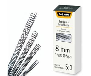 Fellowes 6000802 Confezione da 25 spirali nere metallizzate per A4