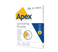 Apex 100 POUCHES A3 30x42cm 125 MICRON FOGLI LUCIDI PER PLASTIFICATRICE A CALDO