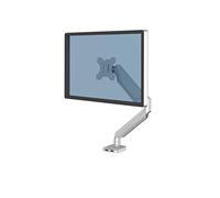 Fellowes 8056401 Braccio monitor singolo Platinum Series, con funzioni di oscillazione, inclinazione, rotazione, 2 porte USB, dimensioni massime monitor 30" (9 kg), colore argento
