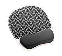 Fellowes 9653401 tappetino per mouse Nero, Bianco (Fellowes Gel Mouse Pad - Chevron)