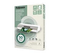Fellowes A5 Pouches per Plastificazione - 100 Pezzi, Finitura Opaca, 75/80 Micron, 50% Plastica Riciclata - Ideali per Ufficio e Scuola