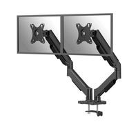 Fellowes Braccio Monitor Doppio Everyday Plus - Supporta 2 schermi 17"-32" (2-9 kg ciascuno), regolabile in altezza, inclinazione e rotazione, VESA 75/100, a morsetto o foro passante - Nero