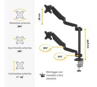 Fellowes BRACCIO MONITOR DOPPIO PLATINUM 50043859727976
