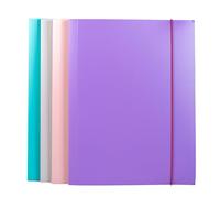 Fellowes Cartelline 3 Lembi ViceVersa, Confezione da 4 Pezzi, Colori Assortiti, Reversibili, con Elastico Aggiuntivo