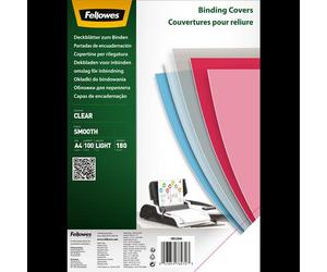 Fellowes Clear PET Binding Cover 180 micron A4 [Pack 100] 5384601 NEW