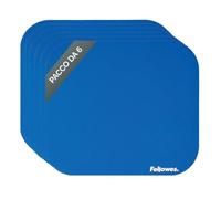 Fellowes Confezione da 6 tappetini mouse - Tappetino mouse blu - Base in gomma antiscivolo, confortevole e durevole - Mouse pad per scrivania, computer, laptop, ufficio e casa, 22,9 x 20,3 cm