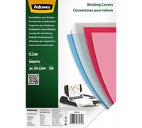 Fellowes Copri rilegati trasparenti in PET 180 micron (A4) - Confezione da 100