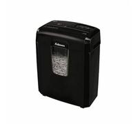 Fellowes Distruggi documenti a frammento 8Cd, 8 fogli, per casa e piccolo ufficio, uso personale, cestino da 14 litri, distruggidocumenti con blocco di sicurezza, nero