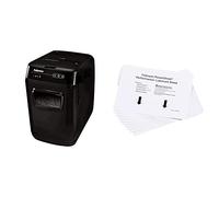 Fellowes distruggi documenti automatico a frammento 150C, 150 fogli + Fogli oliati lubrificanti per distruggidocumenti, bianchi, confezione da 10 fogli