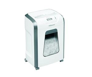 Fellowes Distruggidocumenti per uso domestico e ufficio, 12 fogli a taglio trasversale per uso deskside, FS-12C distruggi documenti da casa con cestino estraibile da 19 l, durata 20 minuti, alta