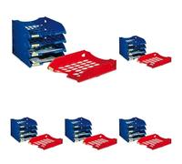 Fellowes E040RO Vaschetta Portacorrispondenza Modula, Rosso (Confezione da 5)