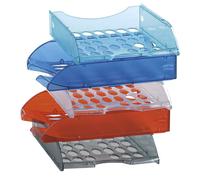 FELLOWES - E040TR - Vaschetta portacorrispondenza forata E040 - 26 x 34,5 x 6,5 cm - rosso trasparente - Fellowes - 47808 - Conf. da 1 Pz. - E040TR