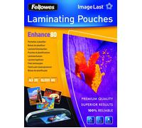 Pouches per plastificatrici Fellowes - 159475 Pouches per plastificare A3 di spessore 80 µm per lato con finitura lucida in confezione da 25 Pz.
