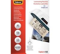 Fellowes® Pellicola per plastificatrice Capture - A3, lucida, 125 mm, 100 pezzi; contenuto della confezione: 100 pezzi