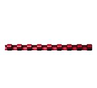 Fellowes 5345204 Dorsi Plastici per Rilegatura, 21 Anelli, Passo 9/16, Diametro 6 mm, Confezione da 100 Pezzi, Rosso