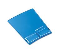Fellowes Poggiapolsi Crystal Blu - Tappetino per Mouse (Blu, Monotono, Plastica, 200 mm, 254 mm, 2,4 cm)