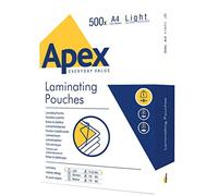 Fellowes Pouches per plastificazione Apex Light Duty formato A4, spessore sottil