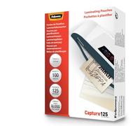 Fellowes Pouches per plastificazione per documenti,formato 75 x 105mm,finitura lucida,confezione da 100,250 micron,2x125 micron,Finitura di alta qualità,per adatti per documenti di piccolo formato