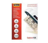 Fellowes Pouches per plastificazione per documenti, formato A2, finitura lucida, confezione da 50 pezzi, 250 micron, 2x125 micron, Finitura di alta qualità, adatti per foto e avvisi