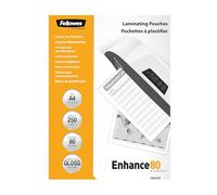 Fellowes Pouches per plastificazione per documenti, formato A4, finitura lucida, confezione da 250 pezzi, 160 micron, 2x80 micron, Finitura di alta qualità, adatti per foto e avvisi