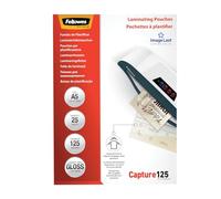 Fellowes Pouches per plastificazione per documenti, formato A5, finitura lucida, confezione da 25 pezzi, 250 micron, 2x125 micron, Finitura di alta qualità, adatti per foto e avvisi