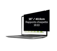 Fellowes PrivaScreen™ Filtro privacy Black Out - Protezione antiriflesso e luce blu per laptop 16,0" pollici (rapporto 16:10, 345 x 216mm) - Aggancio e rimozione facili con linguette Quick Reveal™