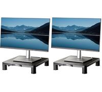 Fellowes Supporto Monitor Everyday - Nero - Regolabile in altezza (3 livelli), ergonomico con gestione cavi - Per PC, laptop, iMac, notebook - Portata max 27 kg (Confezione da 2)