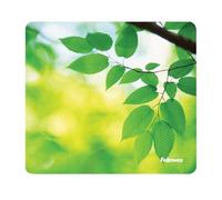 Fellowes Tappetino mouse in matriale riciclato Base in gomma antiscivolo - Facile da pulire - Realizzato con materiali riciclati - Compatibile con mouse ottici e laser - 228 x 203 x 2 mm - Foglie