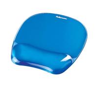 Fellowes Tappetino mouse poggiapolsi, tappetino mouse in Gel Crystals con base in gomma antiscivolo, mouse pad ergonomico per computer e laptop, compatibile con mouse laser e ottici, colore blu