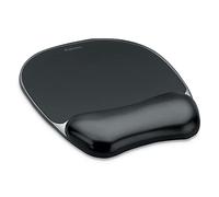Fellowes Tappetino mouse poggiapolsi, tappetino mouse in Gel Crystals con base in gomma antiscivolo, mouse pad ergonomico per computer, home office, compatibile con mouse laser e ottici, colore nero