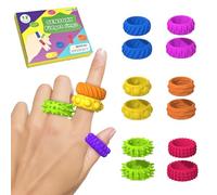 Felly 12 Pezzi Fidegt Anello Sensoriale Toys per ADHD e Autismo, Alleviare Stress e Ansia per Adulti Bambini, Stimolazione Sensoriale, Portatili Giocattoli Elastici in Silicone, Viaggi e Scuola