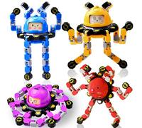 Felly Fidget Giochi Spinner 4 Pezzi, Robot Fingertip Trasformabile, Gioco Anti-Stress per Adulti, Giocattoli Sensoriale per ADHD Autismo Ansia, Divertente DIY Giroscopio, Regalo Creative per Ufficio
