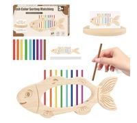 Felly Juguetes Niños 2 3 4 Años, Pez Juguetes Montessori, Juego Educativos Juguete de Madera Bebe de Apilar y Encajar, Regalo de cumpleaños Navidad 2+ Años