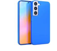 FELONY CASE - Samsung Galaxy S22 Neon Blue Clear Protective Case, TPU and Polycarbonate Shock-Absorbing Bright Cover - Crack Proof with a Gloss Finish